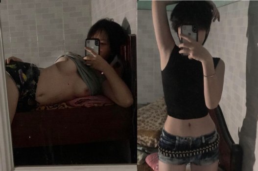 Nữ bạn tóc ngắn gợi cảm với tâm trạng hưng phấn