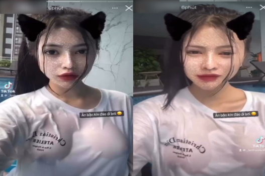 Uyên Nhi gợi cảm say đắm bên dòng nước nóng
